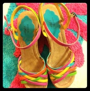 Piper and Blue Tawana Tri-colored Weave Sandals